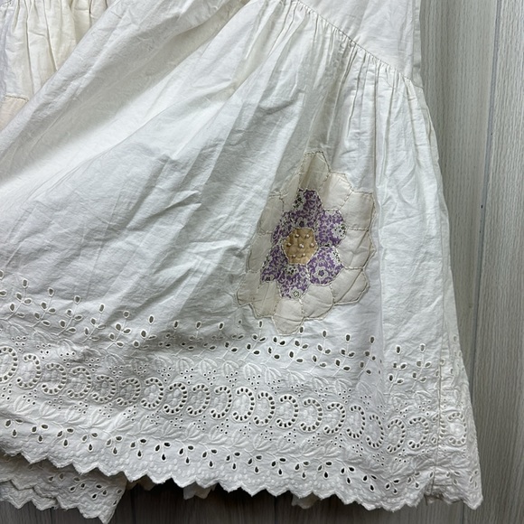 SEA NEW YORK Womens Skirt Violette Cotton Midi Skirt White Ruffle Quilt M - Picture 7 of 11